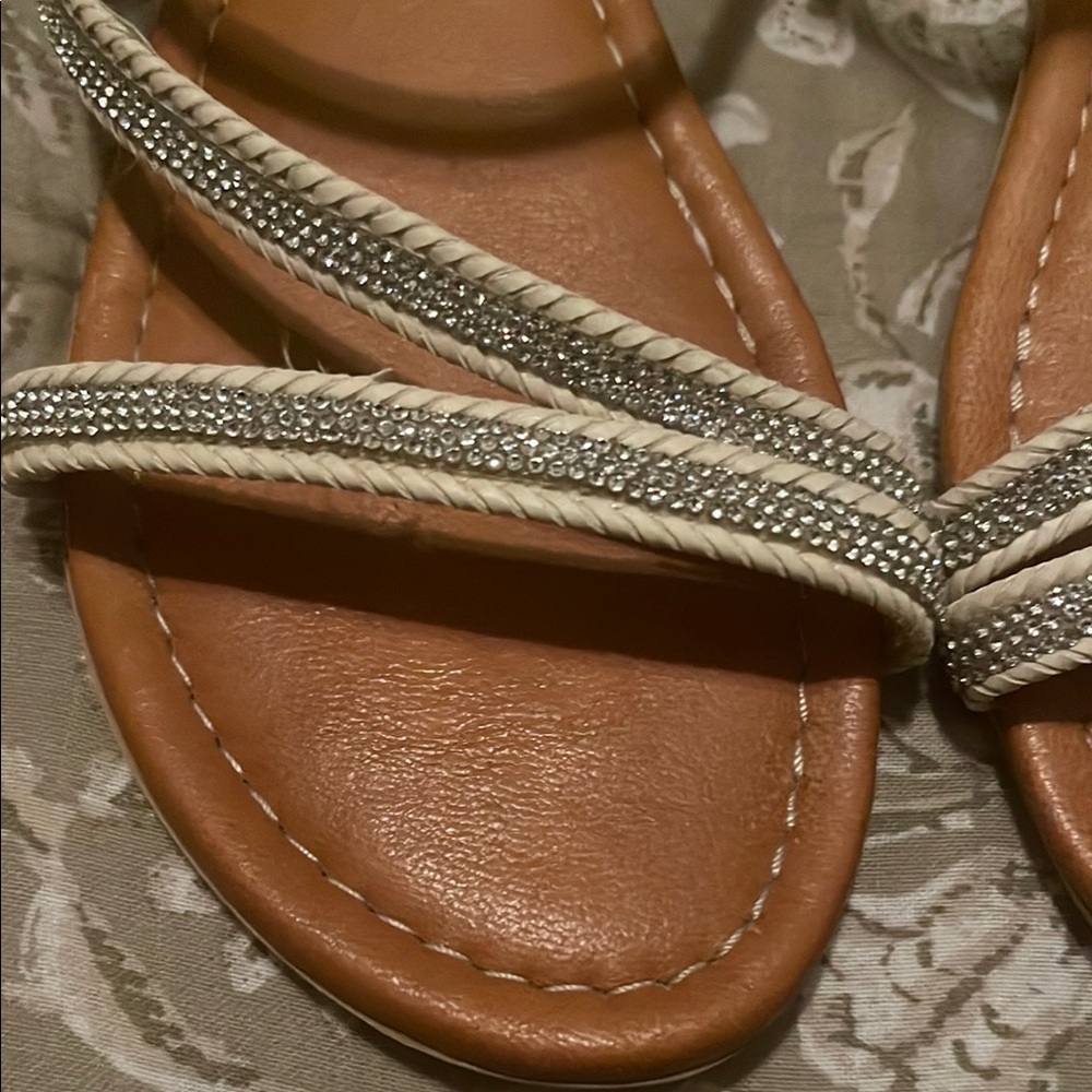Mila paoli Women's Brown and Silver Sandals - Picture 5 of 6